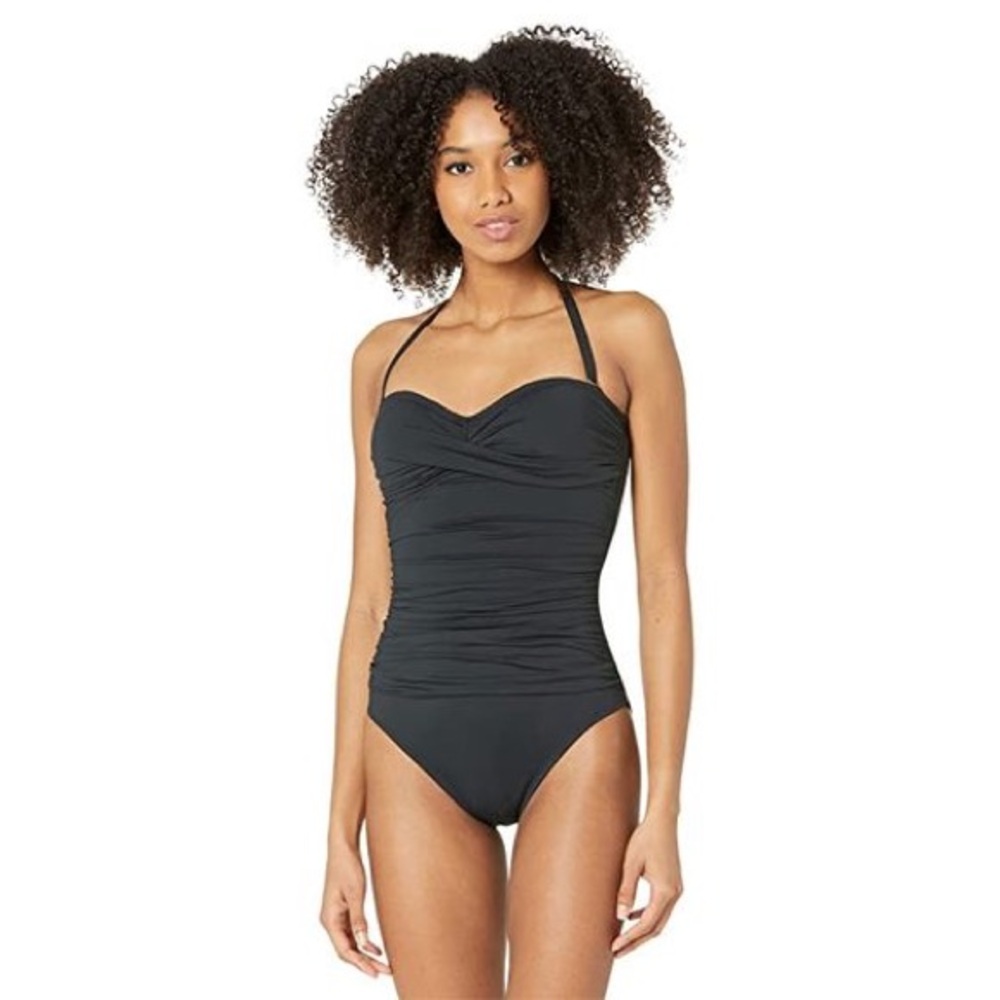 Lilly Pulitzer Flamenco one piece in black size Six w removable strap